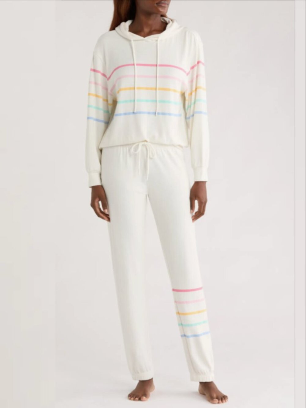 P.J. Salvage Lounge Jersey Hoodie Pajamas Set XS